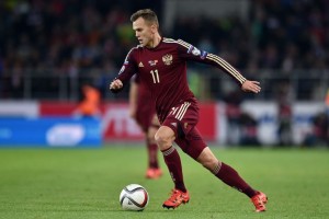 Tài năng trẻ Denis Cheryshev của đội tuyển Nga tham dự Euro 2016