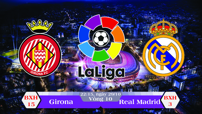Soi kèo bóng đá Girona vs Real Madrid 22h15, ngày 29/10 La Liga