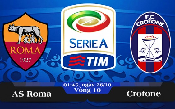 Soi kèo bóng đá AS Roma vs Crotone 01h45, ngày 26/10 Serie A