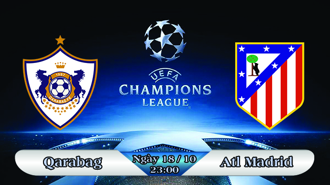 Soi kèo bóng đá Qarabag vs Atletico Madrid 23h00, ngày 18/10 Champions League